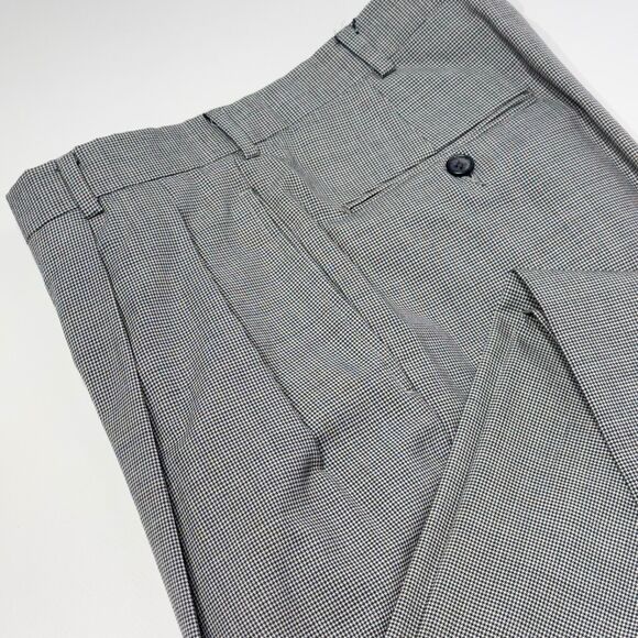 VTG 90s Brooks Brothers 3-Button Suit USA Gray Micro Houndstooth Wool Men’s 41L - Picture 13 of 16